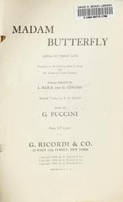 Tapa de Madame Butterfly