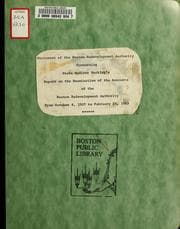 Tapa de Statement of the Boston redevelopment authority concerning reply to auditor buckley's report on the examination of the accounts of the Boston redevelopment authority from October 4, 1957 to February 25, 1963