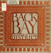 Tapa de Back bay residential district: guidelines for exterior rehabilitation and restoration