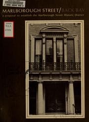 Tapa de Marlborough street/Back Bay: a proposal to establish the Marlborough street historic district