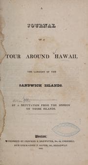 Tapa de A journal of a tour around Hawaii, the largest of the Sandwich Islands