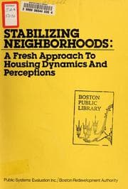 Tapa de Stabilizing neighborhoods: a fresh approach to housing dynamics and perceptions