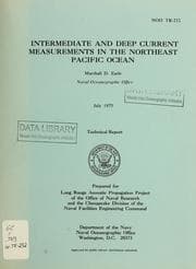 Tapa de Intermediate and deep current measurements in the Northeast Pacific Ocean