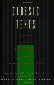 Tapa de Classic texts and the nature of authority