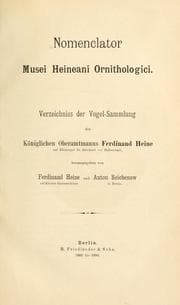 Tapa de Nomenclator Musei Heineani Ornithologici