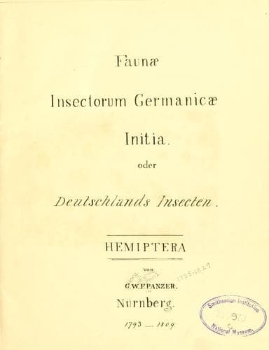 Tapa de Faunae insectorum Germanicae initia, oder, Deutschlands Insecten