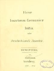 Tapa de Faunae insectorum Germanicae initia, oder, Deutschlands Insecten
