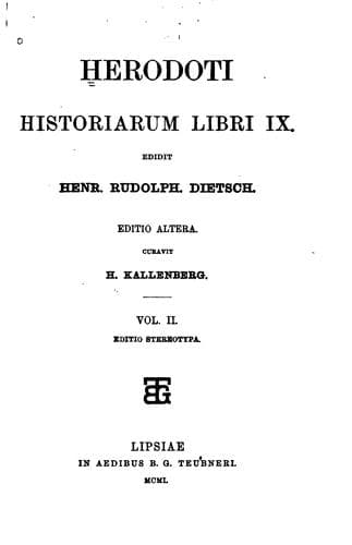 Tapa de Herodoti Historiarum libri IX