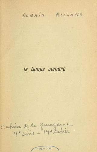 Tapa de Le temps viendra