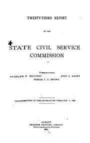 Tapa de Report of the State Civil Service Commission