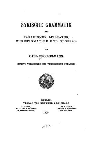 Tapa de Syrische Grammatik