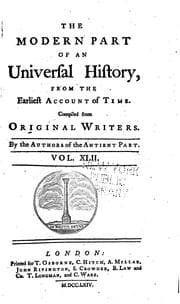 Tapa de An Universal History: From the Earliest Accounts to the Present Time