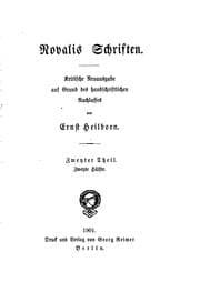 Tapa de Novalis Schriften. Kritische Neuausgabe auf Grund des handschriftlichen ...