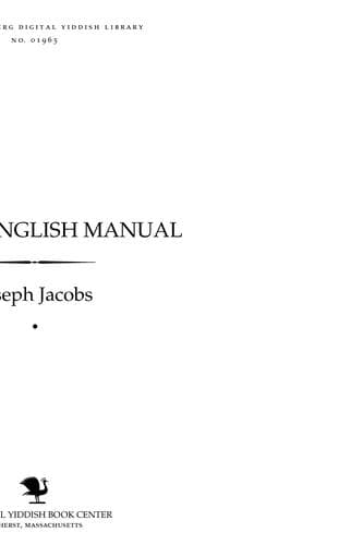 Tapa de Yiddish-English Manual