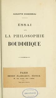 Tapa de Essai sur la philosophie bouddhique