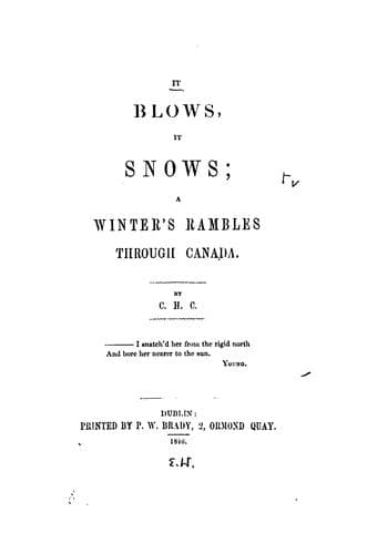 Tapa de It Blows, it Snows: A Winter's Rambles Through Canada