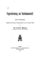 Tapa de Papyrusforschung und Rechtswissenschaft