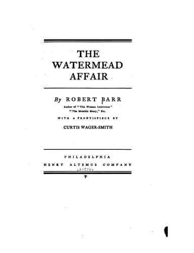 Tapa de The Watermead affair