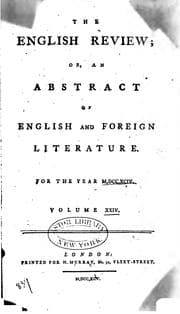 Tapa de The English Review, Or, An Abstract of English and Foreign Literature