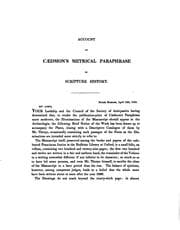 Tapa de Account of Cædmon's Metrical Paraphrase of Scripture History: An Illuminated ...