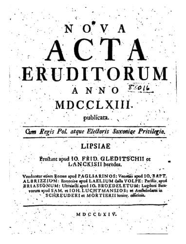 Tapa de Nova acta eruditorum