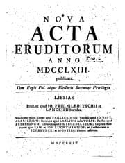 Tapa de Nova acta eruditorum