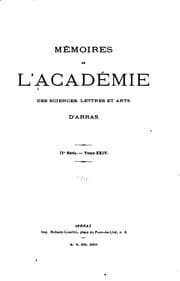 Tapa de Mémoires de l'académie des sciences, lettres et arts d'Arras