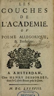 Tapa de Les couches de l'Académie, ou, Poèmes allégorique & burlesque