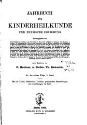 Tapa de Jahrbuch für Kinderheilkunde und physische Erziehung