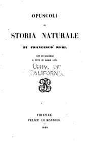 Tapa de Opuscoli di storia naturale