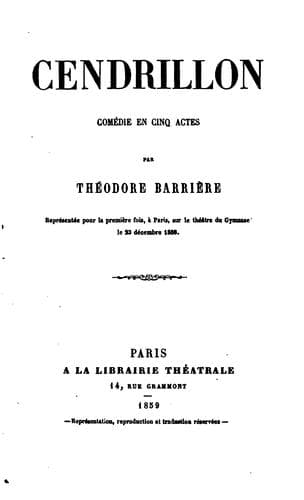 Tapa de Cendrillon: comédie en cinq actes