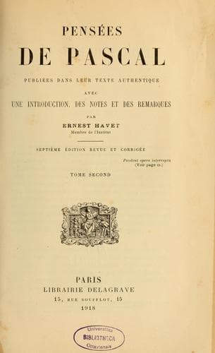 Tapa de Pensées de Pascal