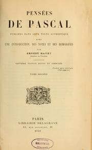 Tapa de Pensées de Pascal