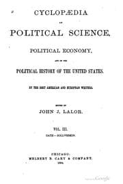 Tapa de Cyclopædia of political science, political economy, and of the political history of the United States