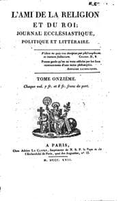Tapa de L'ami de la religion et du roi: journal ecclésiastique, politique et littéraire