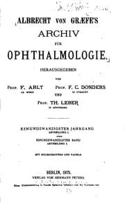 Tapa de Albrecht von Graefe's Archiv fuer Ophthalmologie