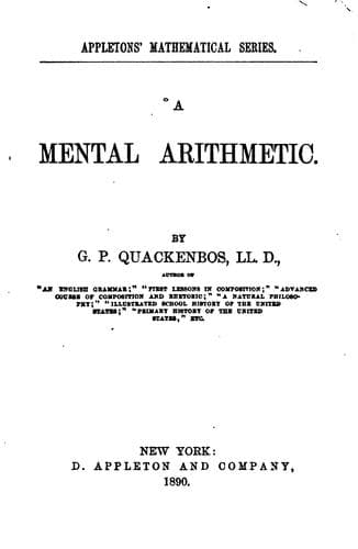 Tapa de A Mental Arithmetic