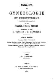Tapa de Annales de gynécologie et d'obstétrique
