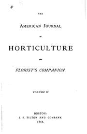 Tapa de The American Journal of Horticulture and Florist's Companion