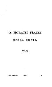 Tapa de Quinti Horatii Flacci Opera omnia