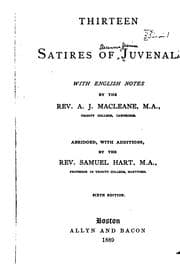 Tapa de Thirteen satires of Juvenal