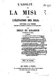 Tapa de L'abolition de la misère par l'élévation des salaires