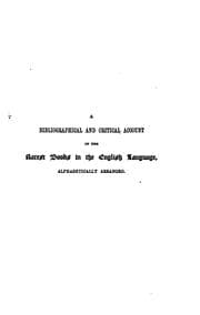Tapa de A bibliographical anc critical account of the rarest books in the English language