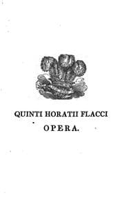Tapa de Quinti Horatii Flacci Opera