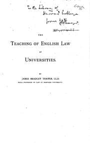 Tapa de The teaching of English law at universities
