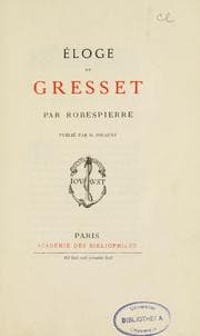 Tapa de Éloge de Gresset