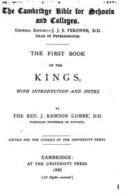 Tapa de The First Book of the Kings: commentary