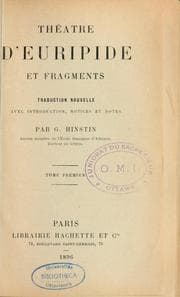 Tapa de Théâtre d'Euripide et fragments