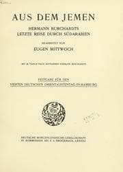 Tapa de Aus dem Jemen; Hermann Burchardts letzte Reise durch Südarabien