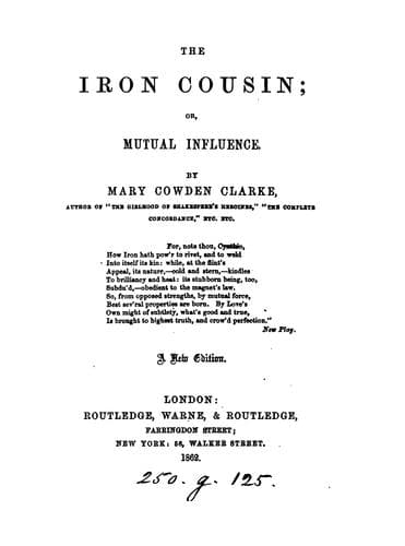 Tapa de The iron cousin; or, Mutual influence